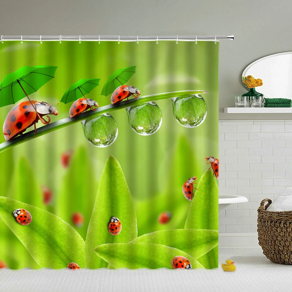 Green Frog Cute Shower Curtain Bathroom Funny Cartoon Waterproof Bath  Curtain Polyester Fabric Dafield Bath Screen