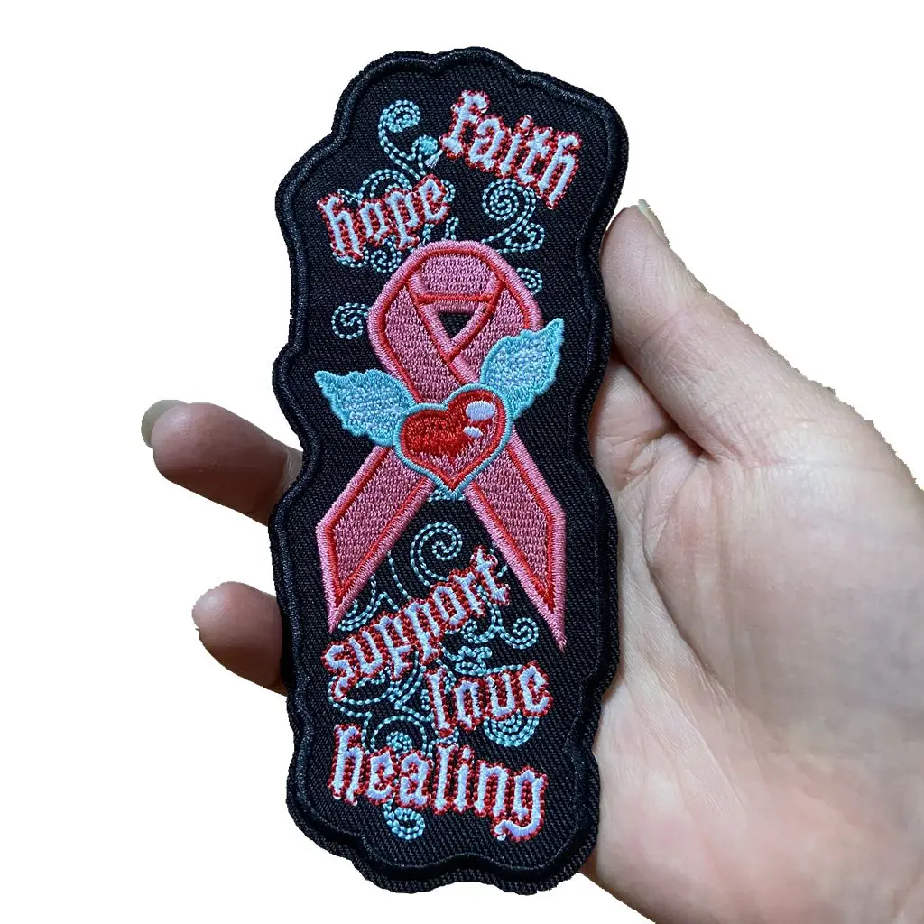 Background Patches Black Red Sewing Embroidered Iron Patches