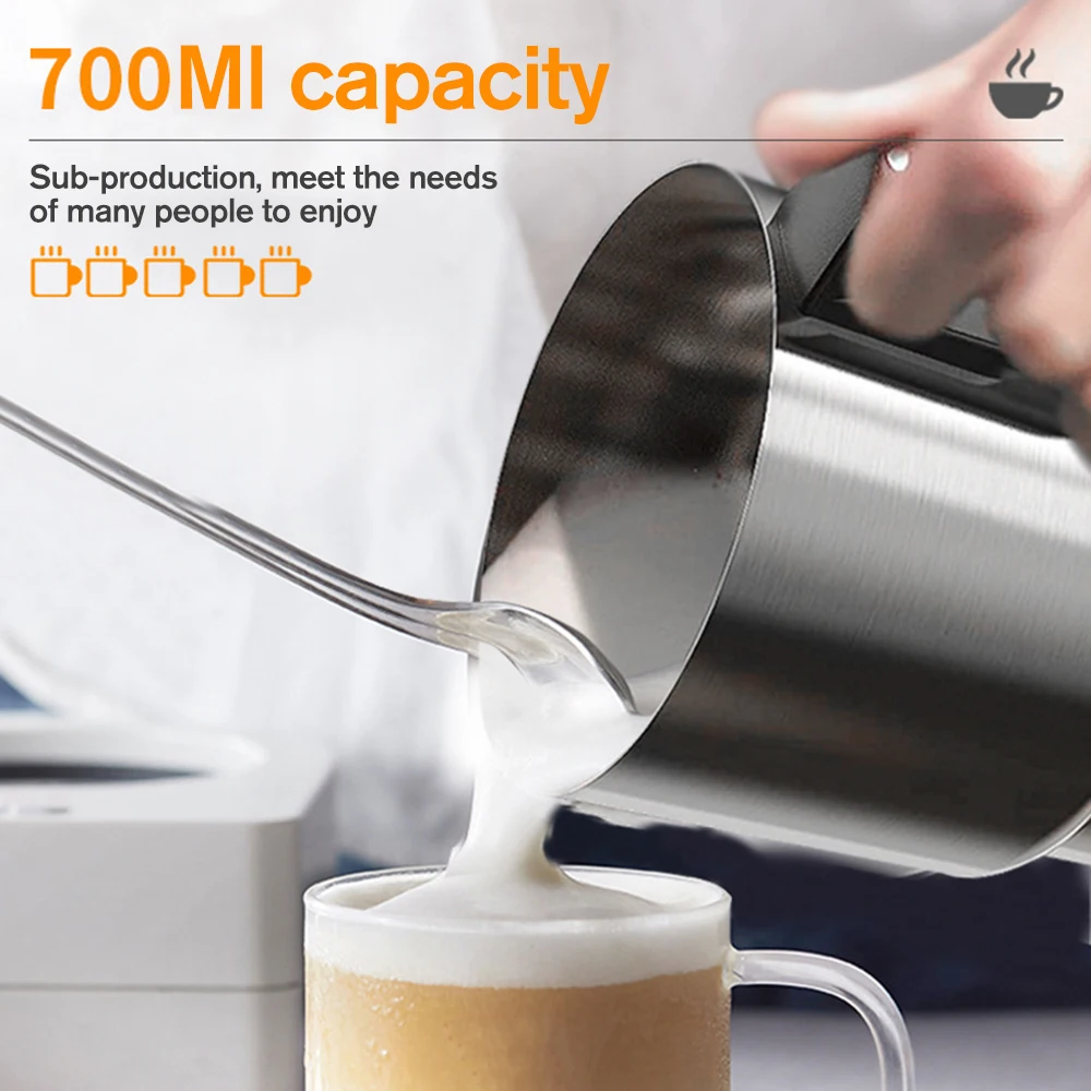 Coffee Milk Frother 304 Stainless Steel Foamer Automatic Milk