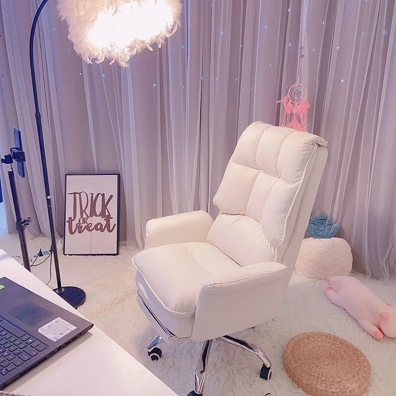 Tanio Nowe białe fotel gamingowy wygodne miękka Sofa krzesło sypialnia