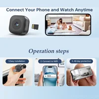 Caméra de surveillance WiFi mini HD 6K avec audio bidirectionnel, détection de mouvement et vision nocturne infrarouge, Nouveauté 2026 3