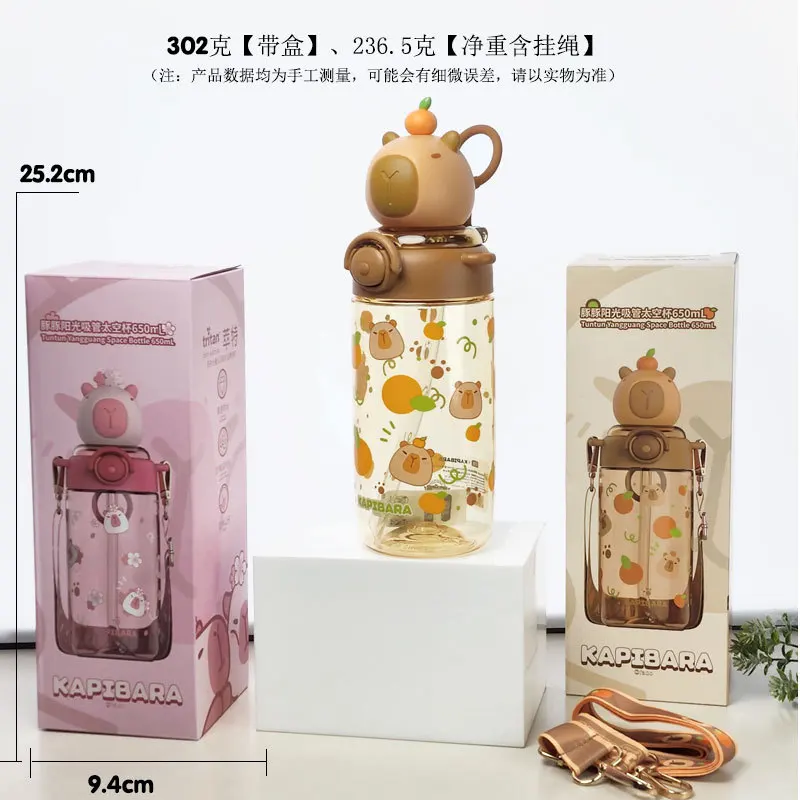 Kawaii High Quality Capybara Tritan Bottles Material Water Cup Kids Portable kapibara Sditch Stress Relief Weddings Gifts