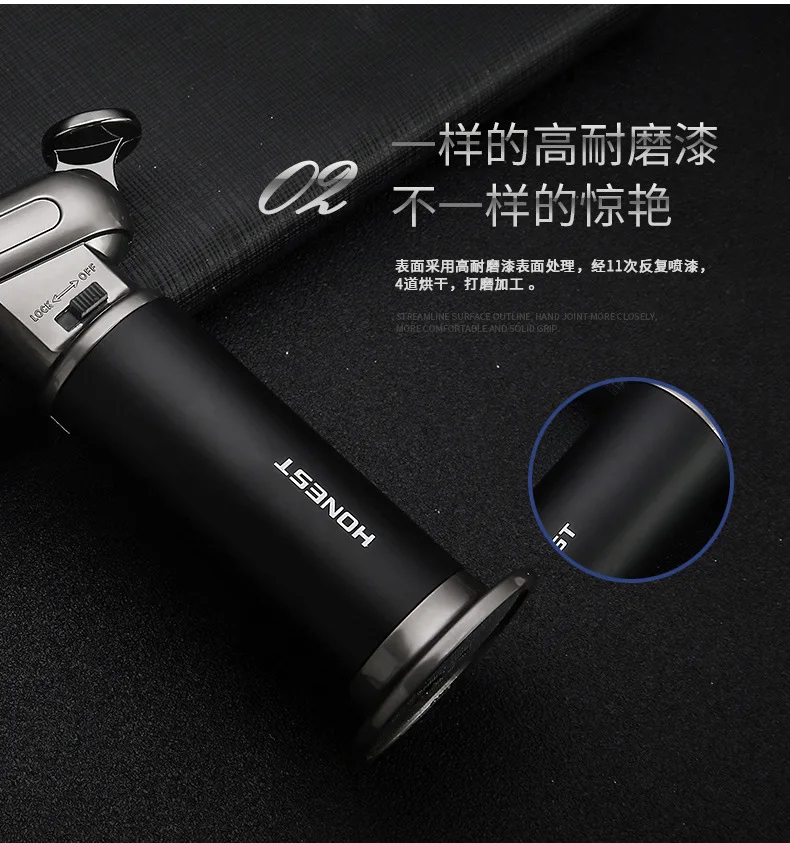 Description Picture 5 of itemOutdoor Direct Flush Lighter Inflatable High Temperature Spray Gun Double/Single Flame Adjustment Kitchen BBQ Ignition Tool