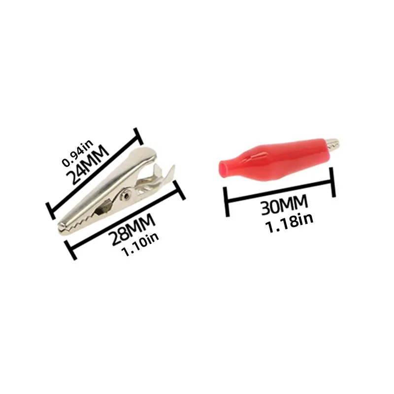 28mm Alligator Clips With Wire Small Battery Power Test Small Pure Copper 20pcs alligator clips,test clip,test hooks clips
