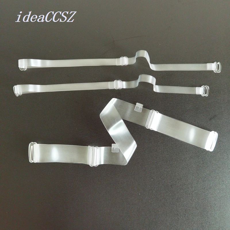 Women's Elastic Transparent Silicone Adjustable Invisible Sticky Bra Back Strap 50/70cm Extended Thickened