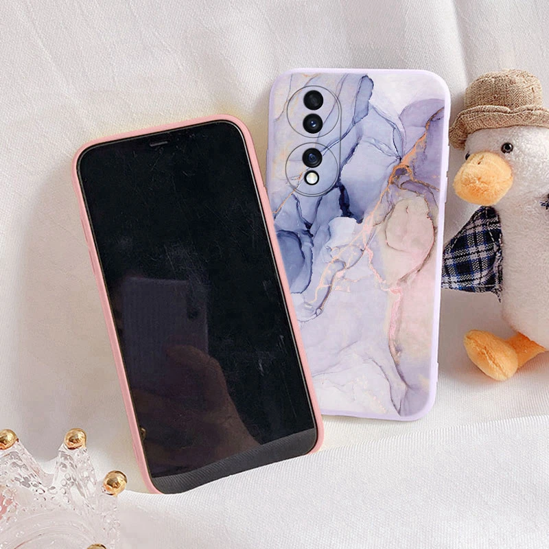 Elegant Marble Pattern Protective Silicone Phone Case - Soft, Durable, Fashionable Design