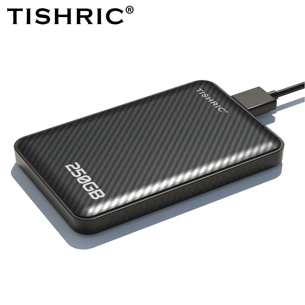 TISHRIC 2.5 Inch Portable External Hard Drive 250GB HDD USB3.0 Mobile Solid Storage Compatible For PC Mac Laptop Gaming Storage