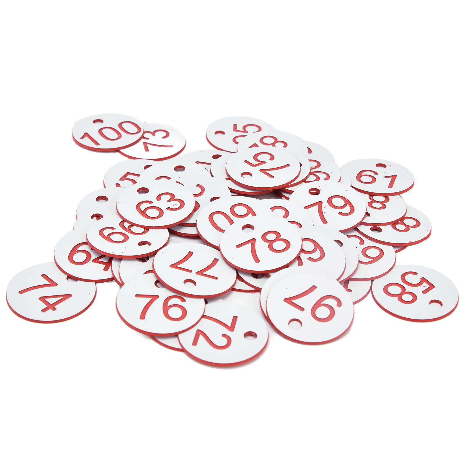 1-100 Beehive Tag Numbered Sign Labels White Red ABS Round Hole Livestock Beekeeping Supplies beekeeping tools beekeeping accessories