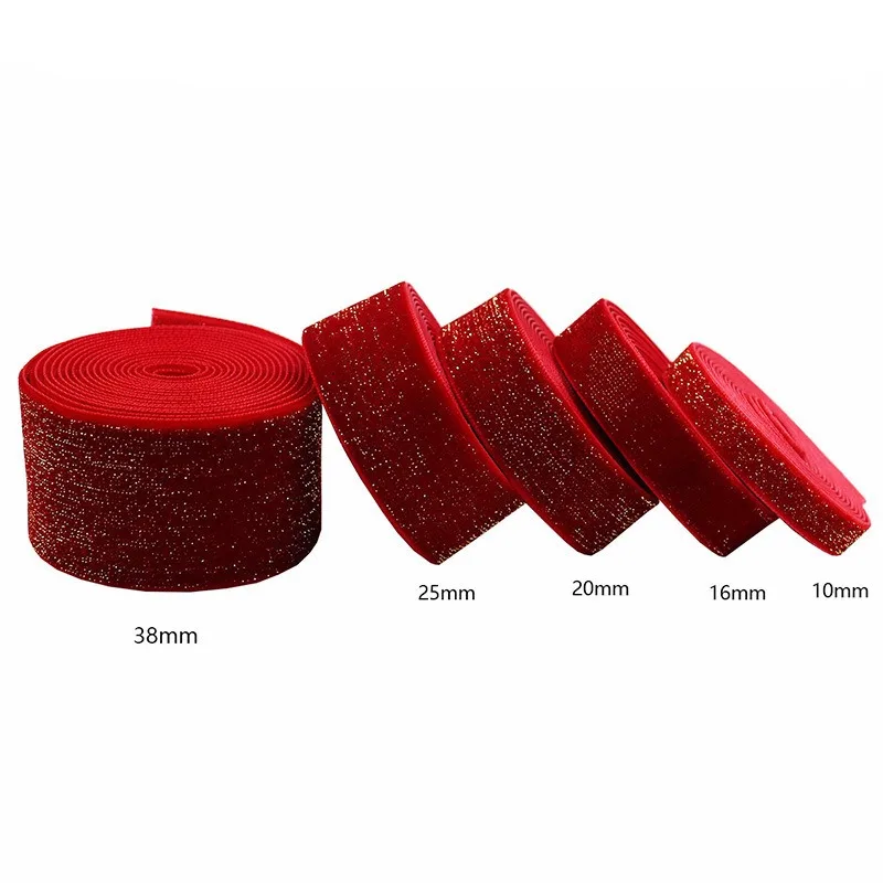 6/10/20/38mm Christmas Velvet Bow Gift Ribbon Packaging For Decoration