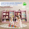 Pink Wooden Toy Storage Cabinet, Children's Bookshelf, Children's Bookcase, Adjustable Bookshelf Kids Bookshelf  Desk Bookshelf 4