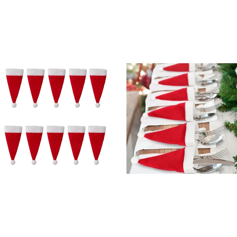 

Рождественская сумка-держатель для столовой посуды, шапки Мини-Санта, рождественские украшения, держатели для кухонных аксессуаров для дома