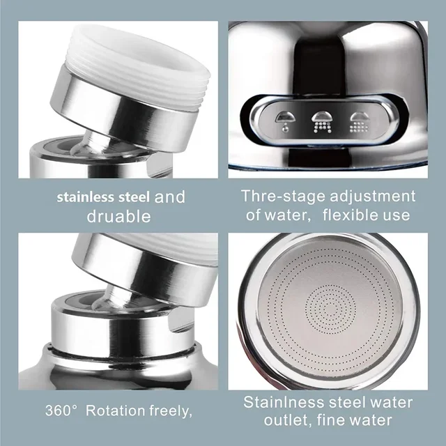 360 Degree Swivel Kitchen Faucet Aerator Adjustable Dual Mode Sprayer Filter Diffuser Water Saving Nozzle Bath Faucet Connector 6