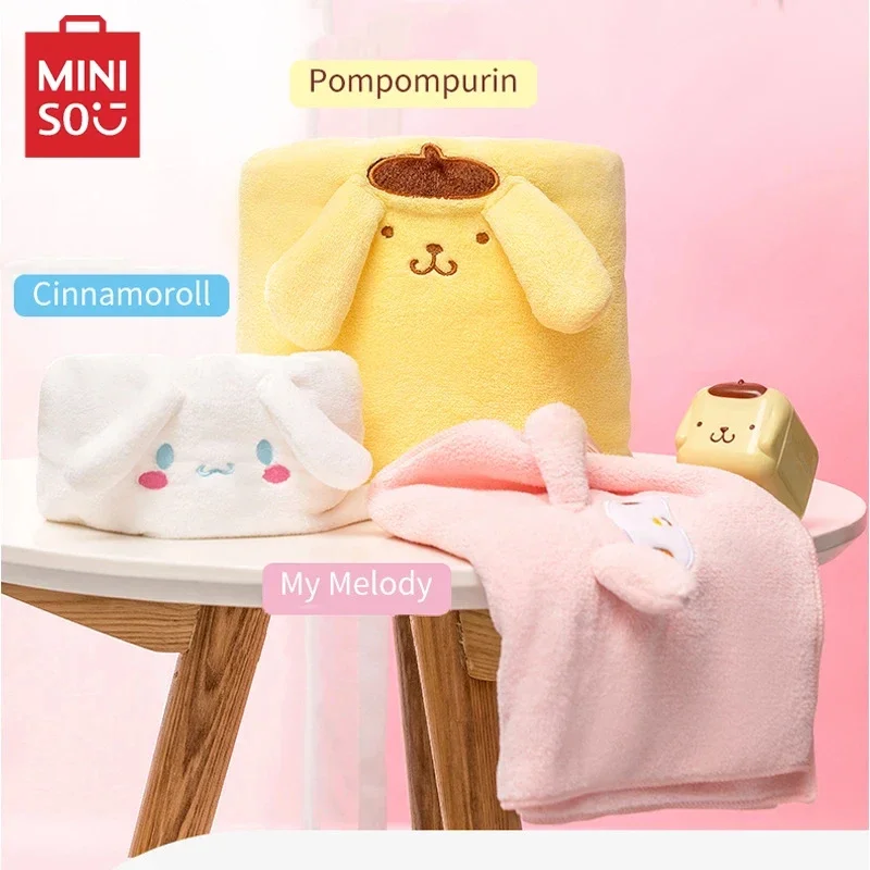 

MINISO Sanrio Dry Hair Towel Bath Towel Coral Velvet Soft Absorbent Face Wash Household Kuromi Cinnamoroll My Melody Pompompurin