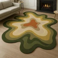 VIKAMA Dopamine Abstract Textured Plush Rug Soft Irregular Shape Living Room Bedroom Rug Home Decoration 4