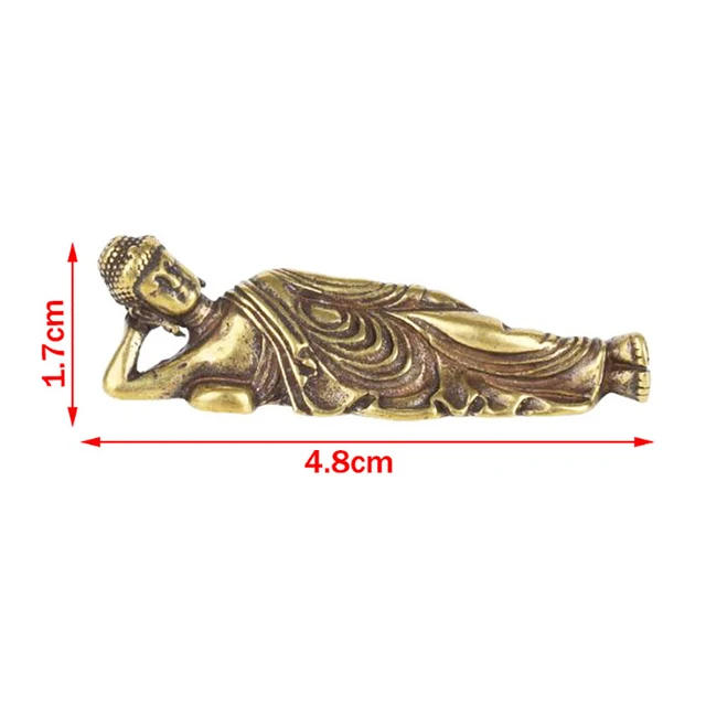 1PC Mini rétro doré couché Amitabha bouddha Statue Sculpture Figurines cuivre pur laiton décoration de la maison Statues 6