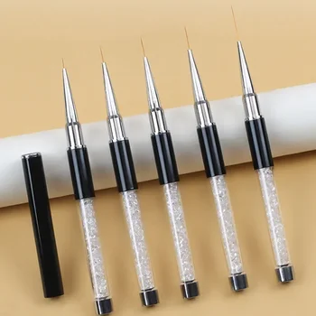 Pennelli per Nail Art penna per l'aumento delle unghie intaglio pittura colorata strumento per penna a fiore penna per disegno a linea strumenti per Manicure pennello per unghie