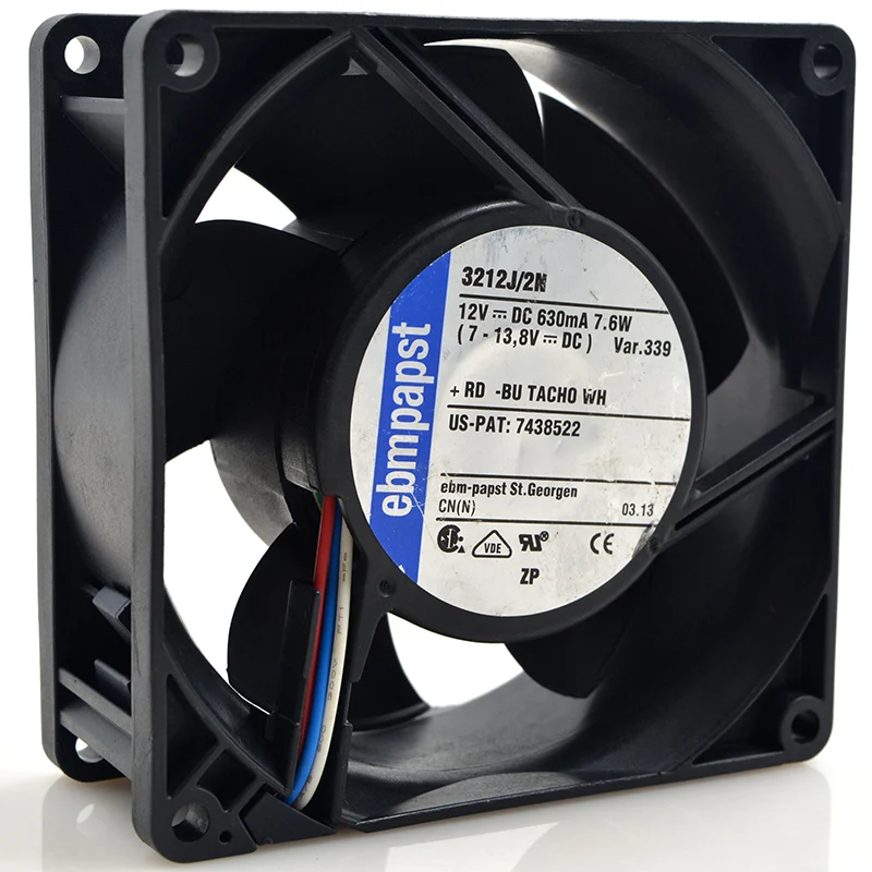 ���� �� ��� �ð� ��ǳ�� EBM 3212J2N 3212J/2N DC 12V 7.6W 630mA 9cm 9238 92x92x38mm 6000RPM