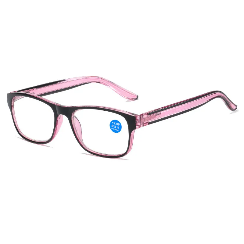 Reading glasses anti blue light reading glasses fashion women men clear square computer presbyopic eyeglasses spring legs frame eyewear