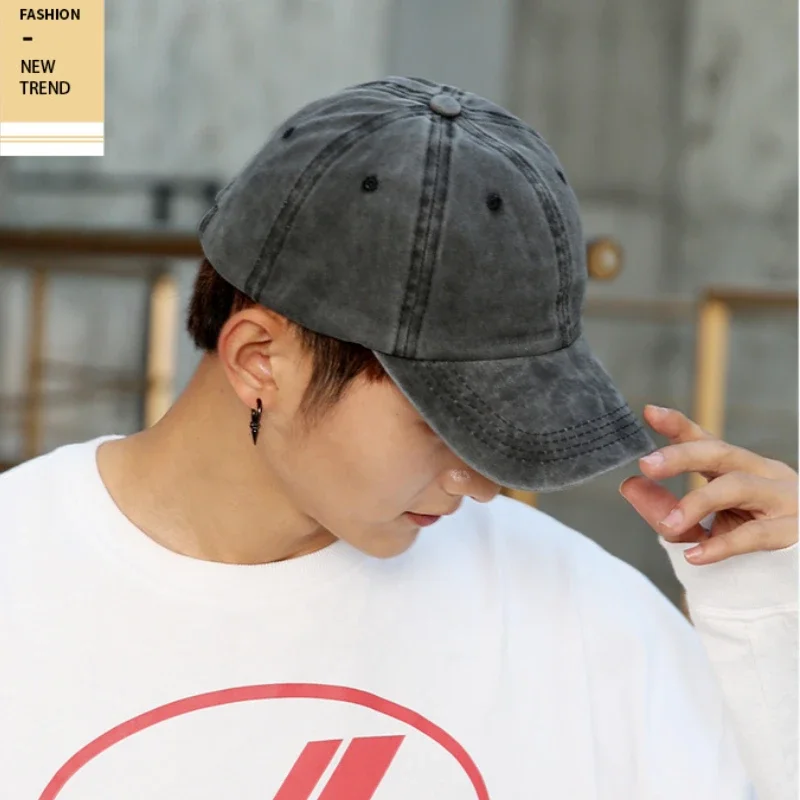 Vintage Washed Cotton Baseball Cap Sun protection all-match Hats fashionable outdoor sports Cycling fishing stylish peaked cap baseball hat