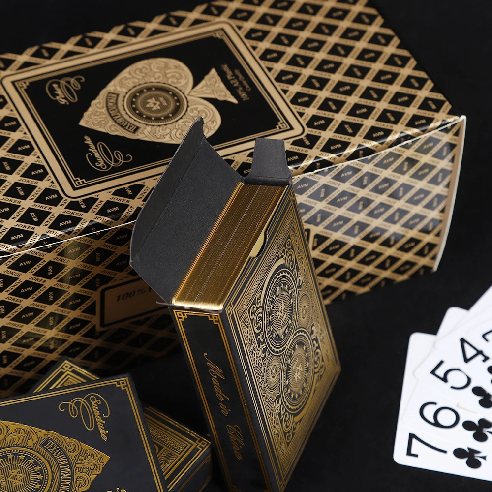 Playing Card Game Standard Index Gold/Silver Edge Playing Cards Large Character PVC Texas Hold'em Table Games Creative Poker playing cards plastic playing cards
