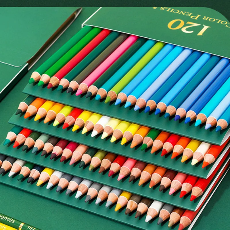 120ColoredPencilsWithGiftBoxArtistColoredPencilsSet