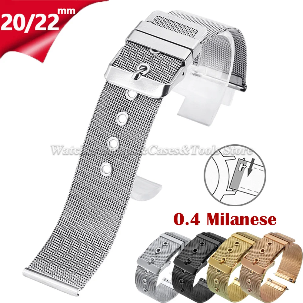 Elegant Milanese Mesh Loop Stainless Steel Watch Band – Quick Release Universal Bracelet