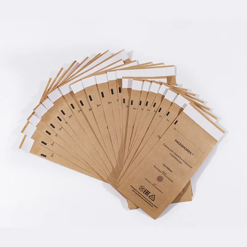 Disposable Nail Disinfection Kraft Bag Manicure Pouch Nail Gel Equipment Machine Art Clean Sterilization Accessories 50Pcs nail disinfection bag