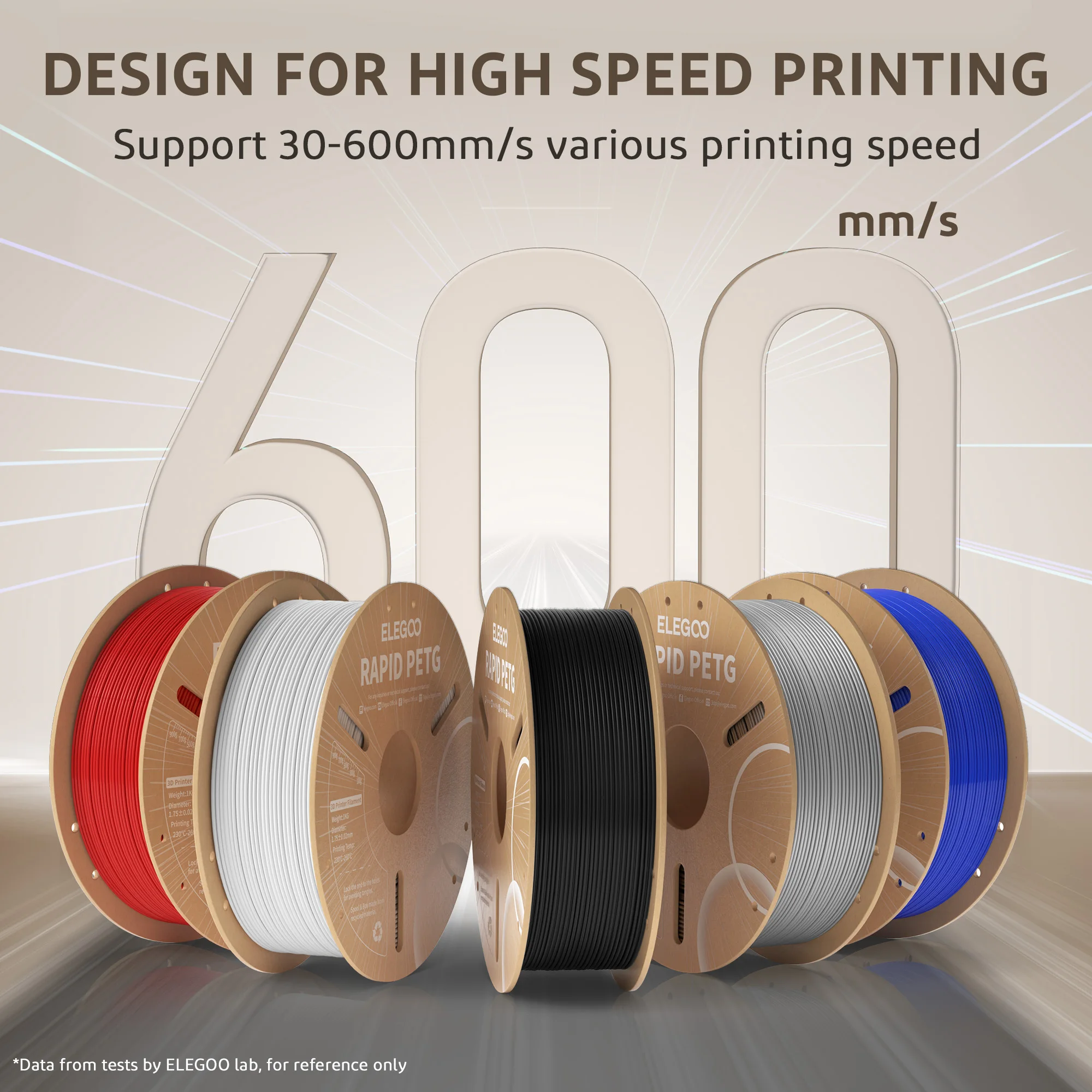 Фото ELEGOO Rapid PETG нить 1,75 мм 1 кг, высокоскоростная 30-600 мм/с нить для 3D-принтера 1 кг, подходит для большинства 3D-принтеров FDM s №2