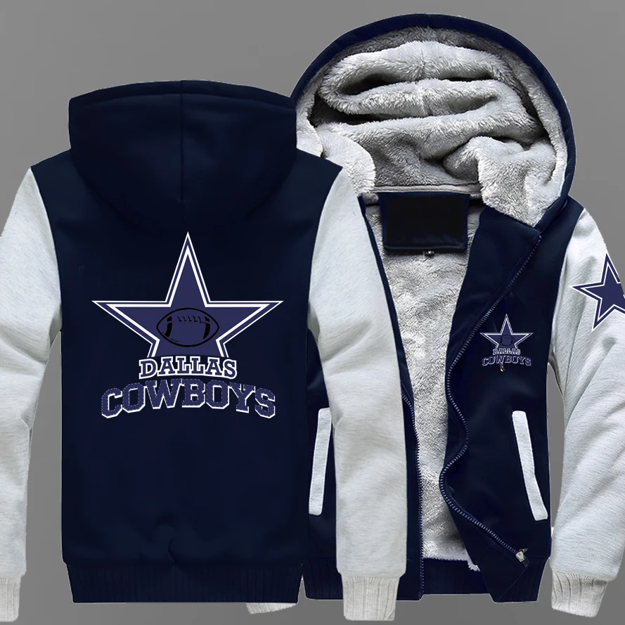 2022 New Winter Men's Cowboys Logo Hoodie Jacket Fashion High Quality Casual Patchwork Fleece Sweatshirt Men's Hoodie Jacket sweatshirt Hoodies & Sweatshirts