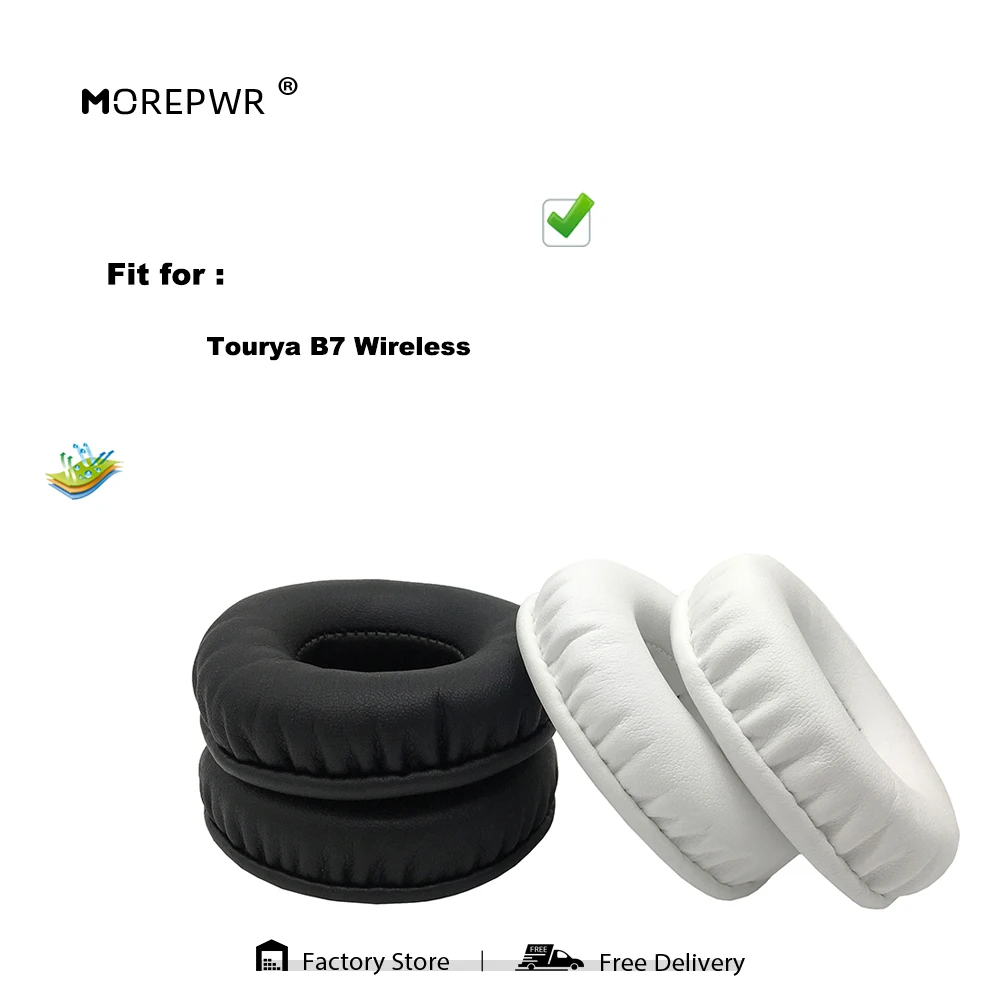 

Morepwr New Upgrade Replacement Ear Pads for Tourya B7 Wireless Headset Parts Leather Cushion Velvet Earmuff Sleeve Cover