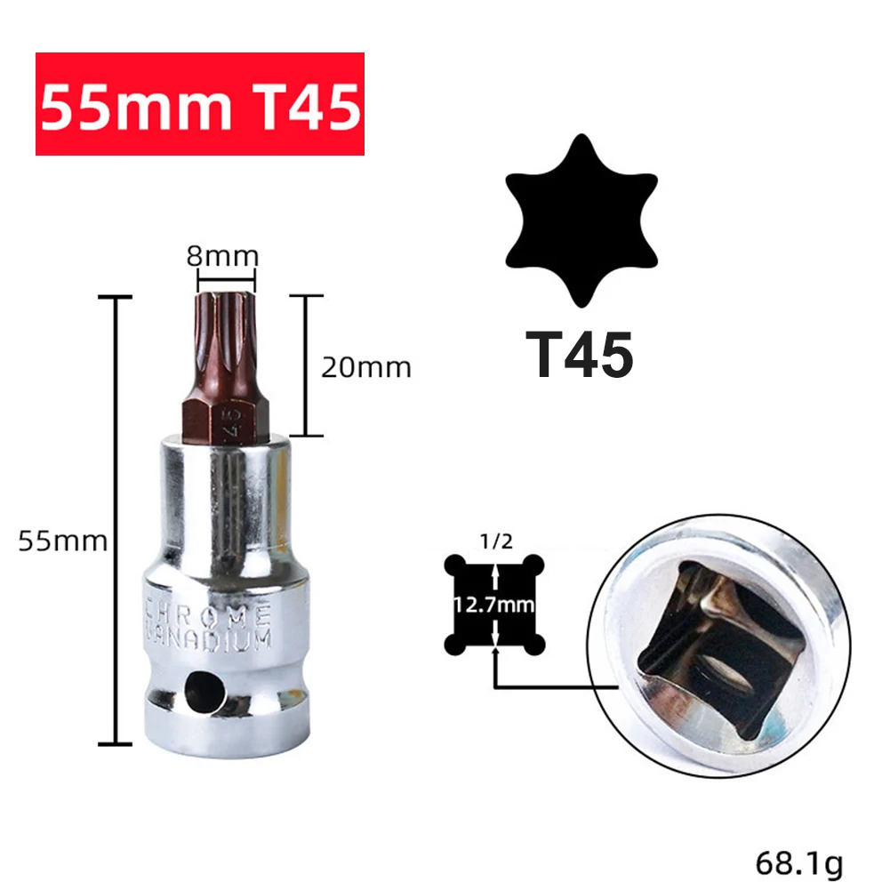 1pc T20-T70 Hex Kopf Schraubendreher Bit Torx Bit Steckdosen 1/2 zoll Steckschlüssel Schlitz Spitze Schraubendreher Bit Hand werkzeuge – Detail 18