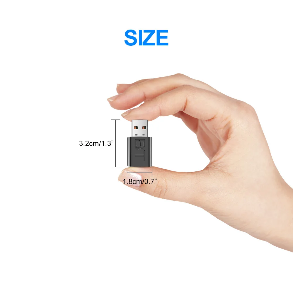 USB 블루투스 수신기 송신기 자동차 블루투스 5.0 오디오 어댑터 TV 컴퓨터 무선 블루투스 2-in-1 변환기 플러그 앤 플레이