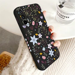 Luxury Fashion Flower Leaf Silicone Shockproof Soft Phone Case for Realme XT X2 (Black-021)