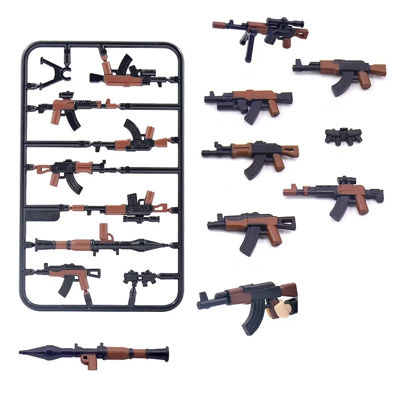 Army RPG Painting Guns Minifigure Soldiers - Military Weapon Figures & Accessories Building Blocks