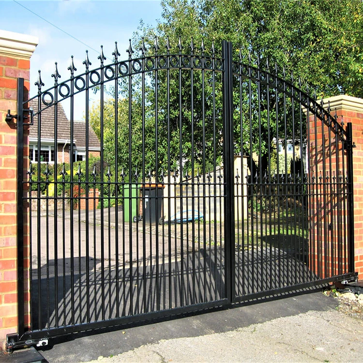 Modern Aluminum Main Gate Design Simple Entrance Steel Gates For School Home Grey Black Security Wrought Iron House Exterior