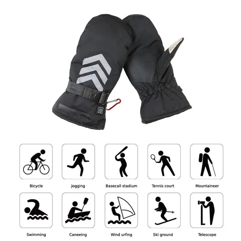 Men Women Electric Heated Gloves Skiing Heated Gloves With Rechargeable Battery Thermal Gloves Hand Warmers With 3 Heat Modes 3