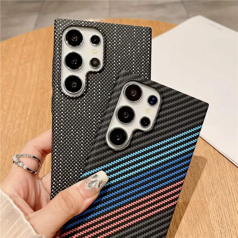 Ultra Thin Carbon Fiber Texture Magnetic Armor Case - Sleek Hard PC Cover