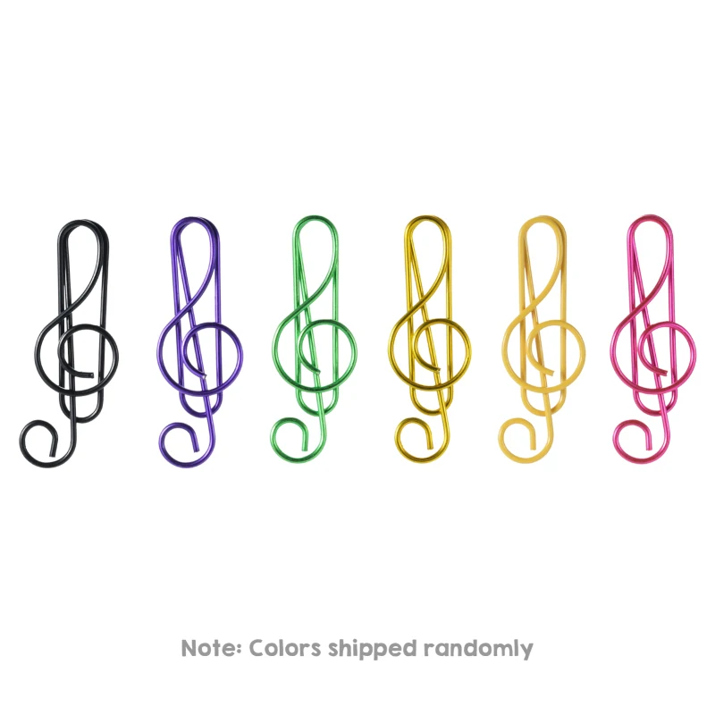 30/50/100PCS Paper Clips Cute Musical Note Paperclip Multicolor Metal Bookmarks for Music Enthusiast for Party Invitation Card paper clips