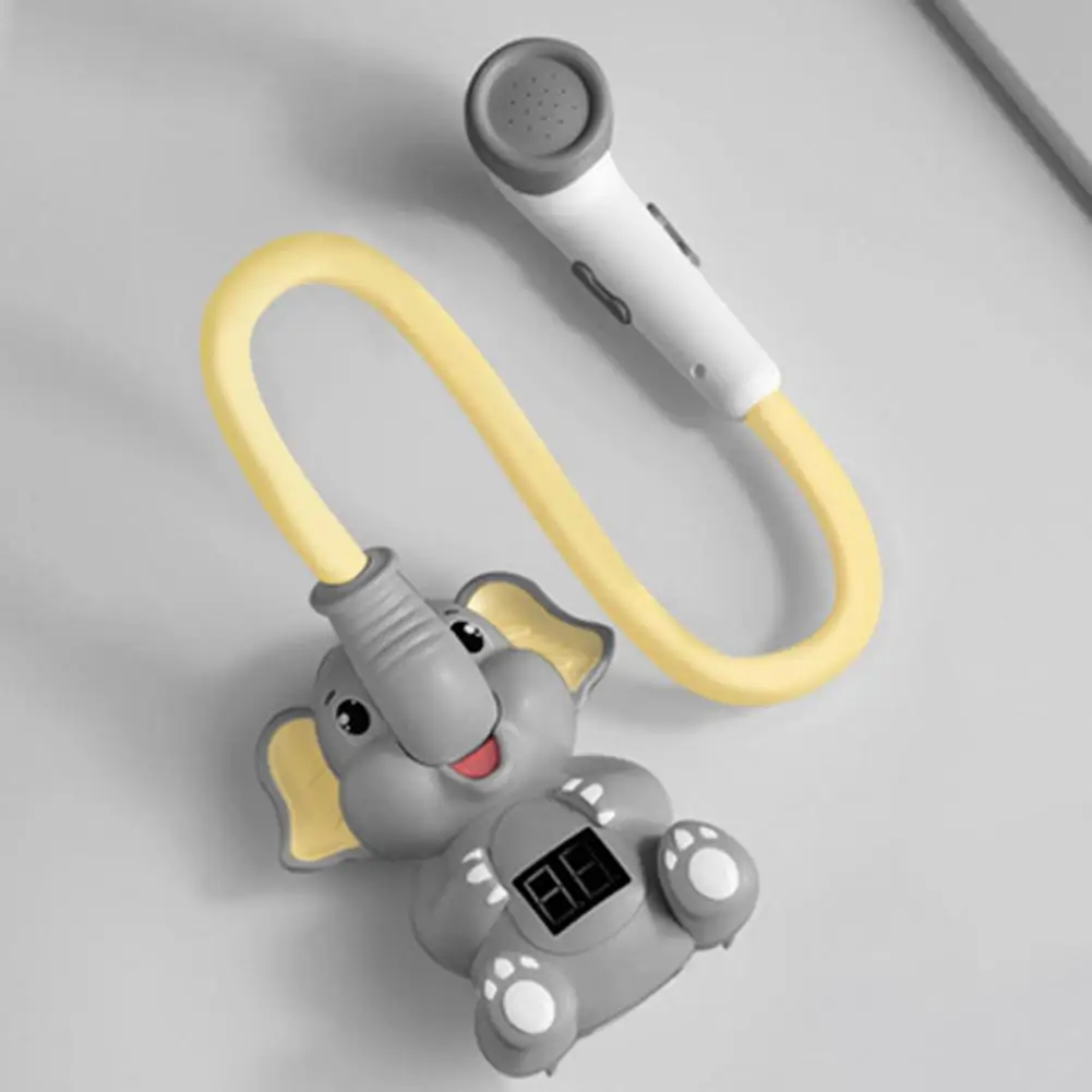 Elephant Baby Shower Head Rechargeable Lcd Display Water Thermometer For Toddlers Boys