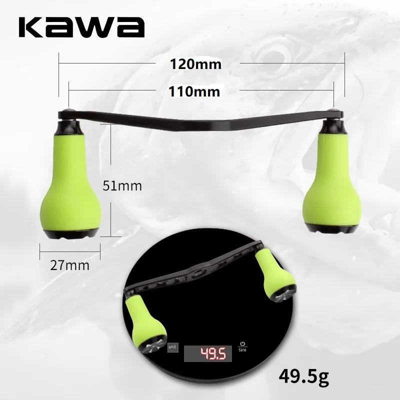 Kawa 1pc Fishing Reel Handle With TPE Knob For D/S/ABaitcasting Reel Hole Size 8*5/7*4mm Length 120mm Fishing DIY Reel Accessory