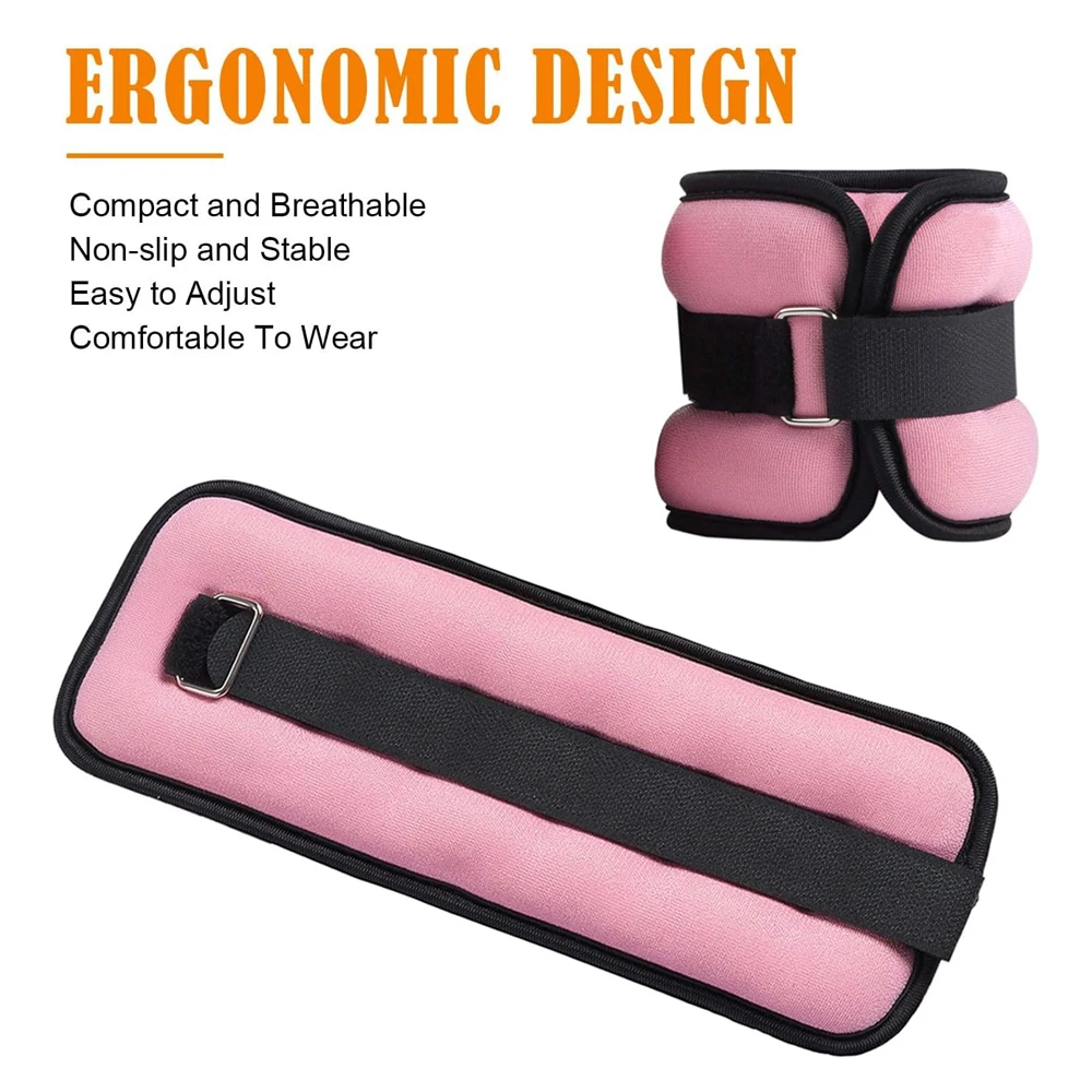 Ankle Wrist Weights 1Pair Adjustable (0.5kg/1kg) Lightweight Neoprene Straps for Running Yoga-Strength Training for All Ages