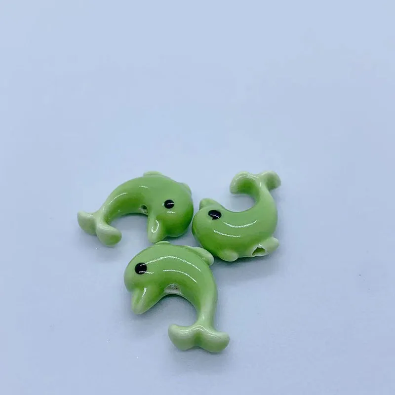 10pcs Dolphin Ceramic Beads for DIY Jewelry Making - Create Unique Bracelets Necklaces Earrings