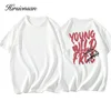 Hirsionsan Vintage Letter V Printed T Shirt Women Summer Cotton Soft Short Sleeve Tee Female Oversized Higt Street Gothic Tops 6