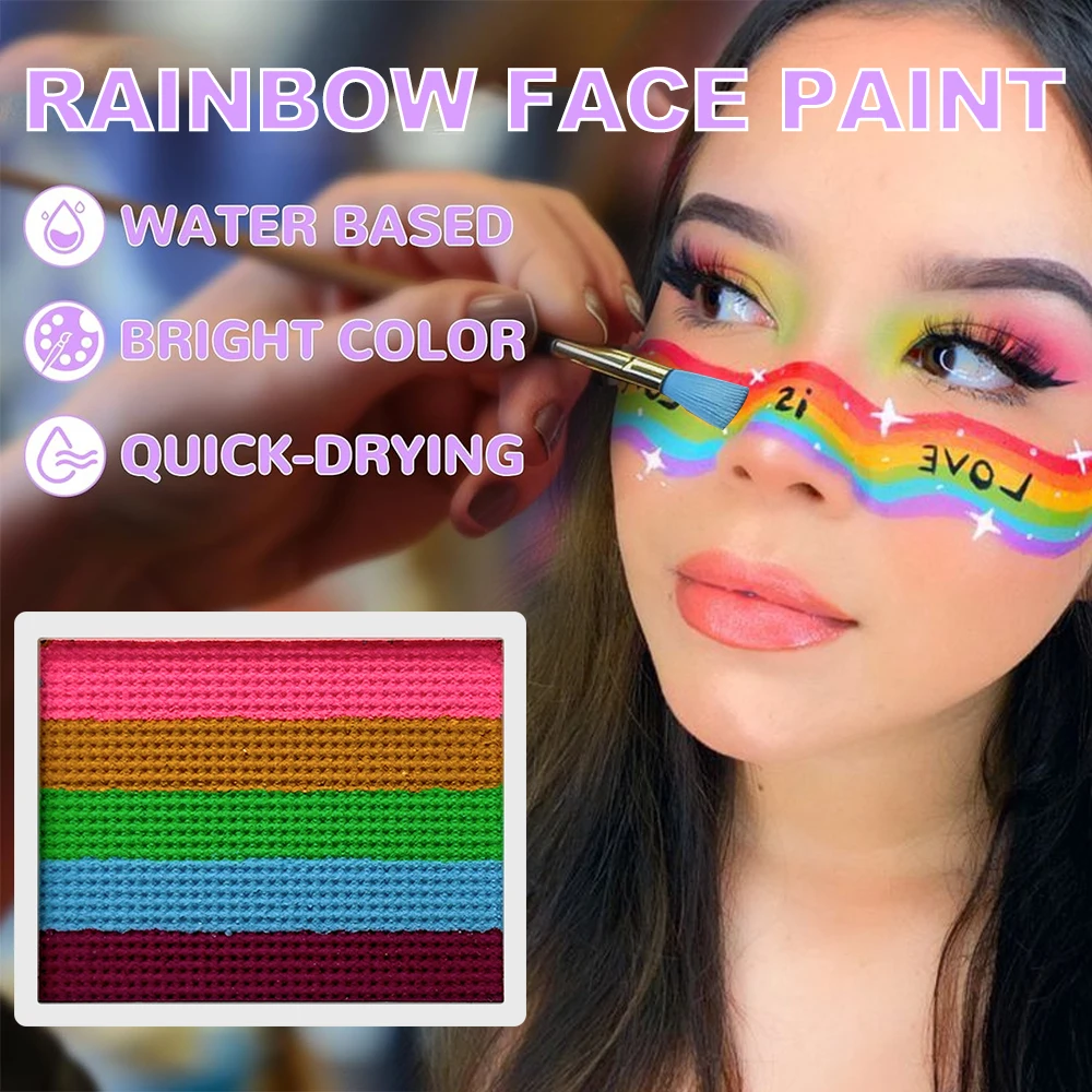 8G 12 Color Water Monochromatic Face Body Painting Palette Festive Washable face and body paint Makeup Costume Body Partie 4