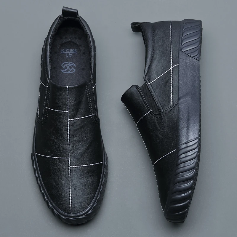 

Brand New Men Casual Sneakers Breathable Low Top Lazy Soft Sole Driving Shoes Youth Trendy Designer Slip On Loafers Plus 11 12