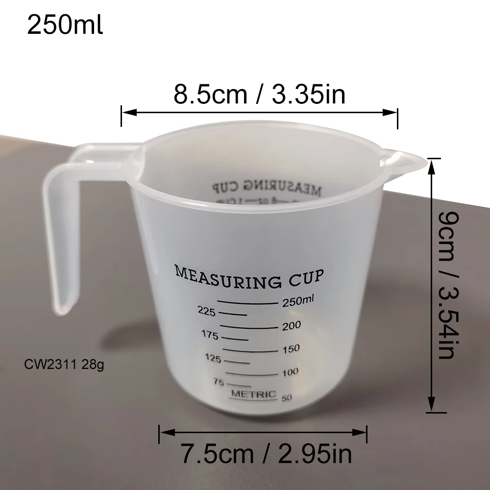 3 adet ölçüm kabı plastik mezun büyük kapasiteli ölçekli laboratuvar kabı şeffaf kapaklı şeffaf karıştırma kabı mutfak pişirme