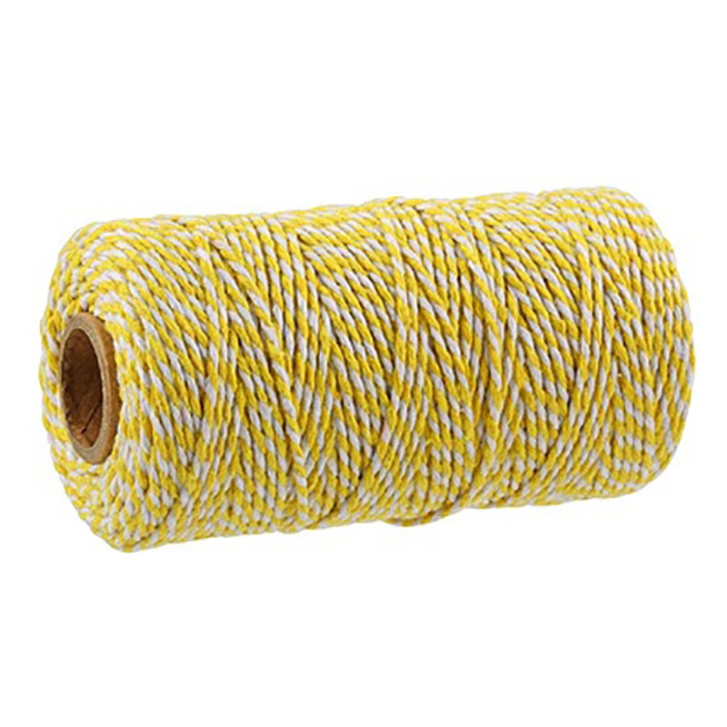 Cotton Bakers Twine String Cord Cotton Rope Cord Bottle Gift Box Decor Craft 100m/Roll Red+White cotton rope