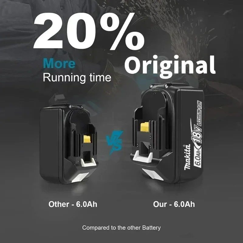 100% Original Makita Rechargeable Battery, Replaceable LED Lithium-ion, 6.0Ah 18V BL1860B BL1860 BL1850 BL1830 BL1815 4