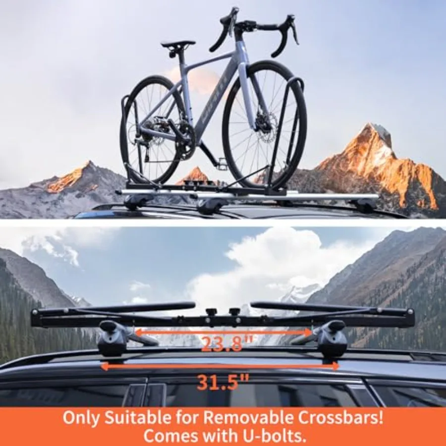 Foldable Upright Roof Bike Rack Mount for Car SUV with Two Arms 1Bike Rooftop Carrier Designed for Easy Installation on Removab 6