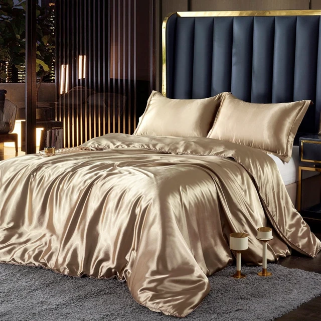 Luxury Nordic Silk Bedding Set - Duvet, Sheet, Pillowcase